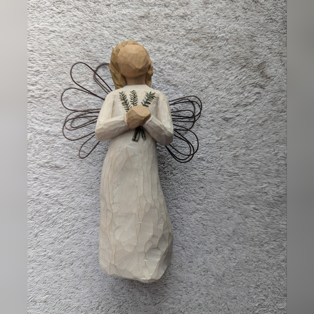 😇 Willow Tree Carved Angel Of Remembrance Figurine Wire Wings 2001